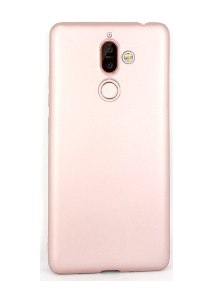 Nokia 7 Plus Kılıfları Kılıf Premier Silikon Koruma + Nano Glass Bronz