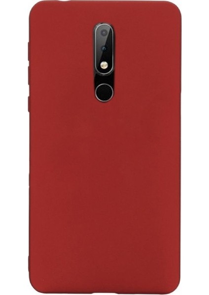 Nokia 7.1 Kılıfları Kılıf Premier Silikon Arka Koruma Kırmızı
