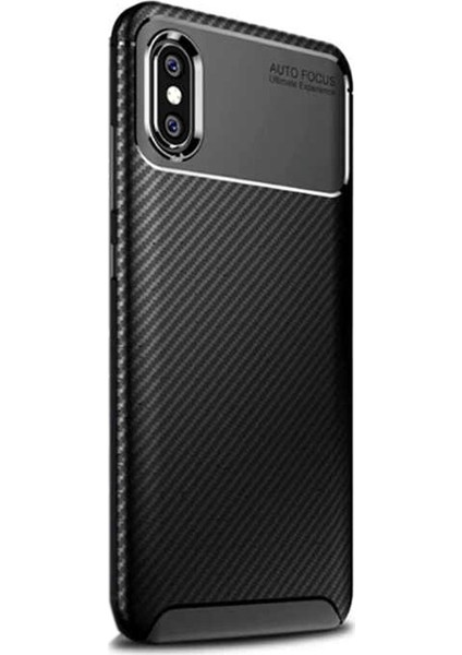 Xiaomi Mi Max 3 Kılıf Negro Karbon Dizayn + Nano Glass Siyah