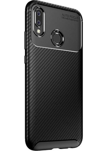Huawei P Smart Plus Kılıf Negro Karbon Dizayn Silikon Siyah