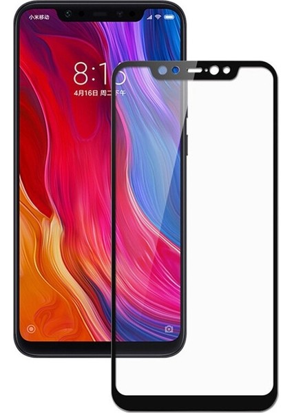 Xiaomi Mi 8 Se Full Kapatan Renkli Cam Siyah