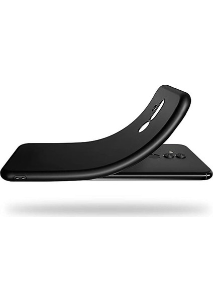 Huawei Mate 20 Lite Kılıf Premier Mat Esnek Silikon Kılıf + Esnek Nano Cam Siyah