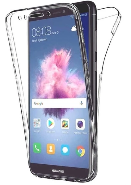 Huawei Y6 2018 Kılıf Ön Arka Şeffaf Silikon Koruma Şeffaf