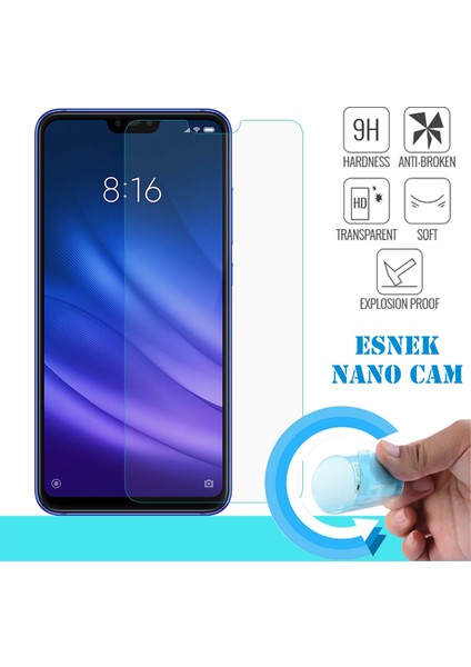 Xiaomi Mi 8 Lite Esnek Nano Cam Ekran Koruyucu Cam Ve Plastik Karışımı