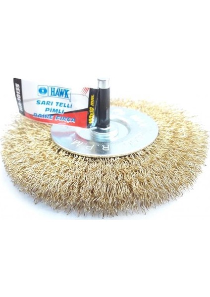 Ha10135 Pimli Sarı Tel Daire Fırça 100X10 Mm