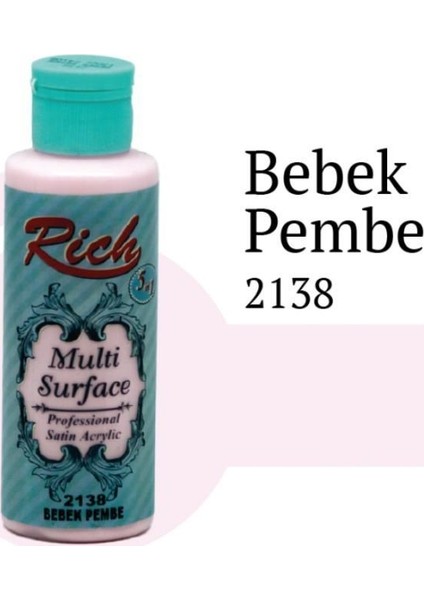 Multi Surface 2138 Bebek Pembe Akrilik Boya 130 Cc