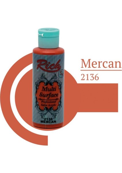 Multi Surface 2136 Mercan Akrilik Boya 130 Cc