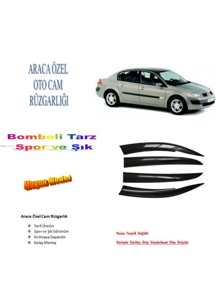 Renault Megane 2 Cam Rüzgarlık, 4 lü Takım
