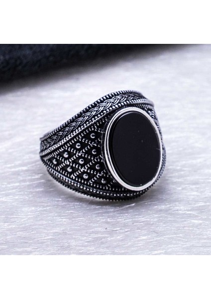 925 Ayar Gümüş Oval Oniks Taşlı Yüzük modelleri
