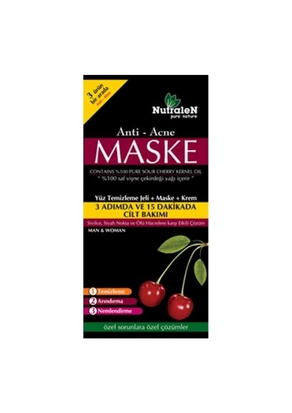 Nutralen Anti Acne Yüz Temizleme Jeli + Maske + Krem