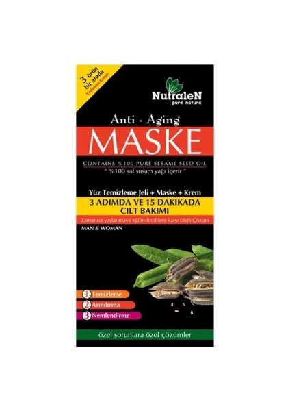 Anti Aging Yüz Temizleme Jeli + Maske + Krem