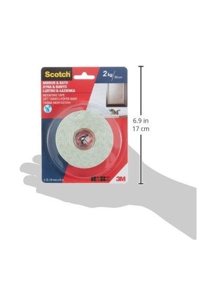 4003 Scotch® Ayna Çift Taraflı Köpük Bant 19mm x 1,5m