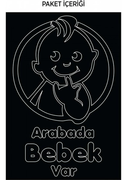 Arabada Bebek Var-4 Araç Sticker 21 x 29  Cm