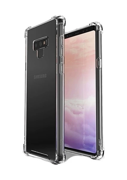 Case 4U Samsung Galaxy Note 9 Uyumlu Kılıf Köşe Korumalı Darbe Emici Anti Shock Arka Kapak Şeffaf