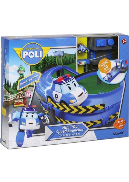Robocar Poli Fırlatıcılı Ve Virajlı Yol Seti