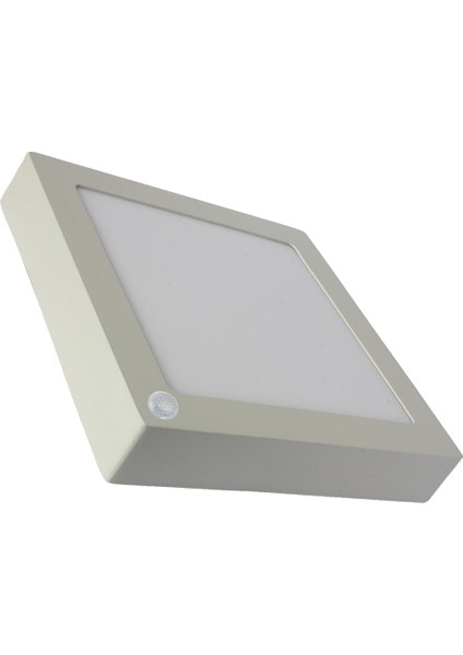 Sıva Üstü Slim Led Downlight Ir Sensörlu Beyaz Gövde 24W Kare 3000K Gunışığı Işık