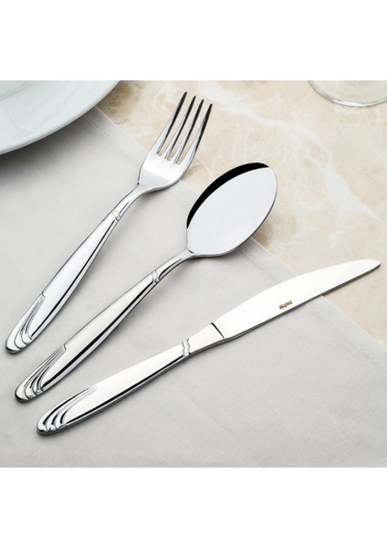 Lizbon Sade 30 Parça Karton Kutulu Çatal Kaşık Takımı 18-10 304 Bıçaksız