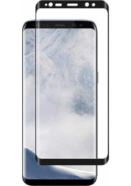 Samsung Galaxy S8 Plus 3D Kavisli Tempered Cam Koruma - Siyah