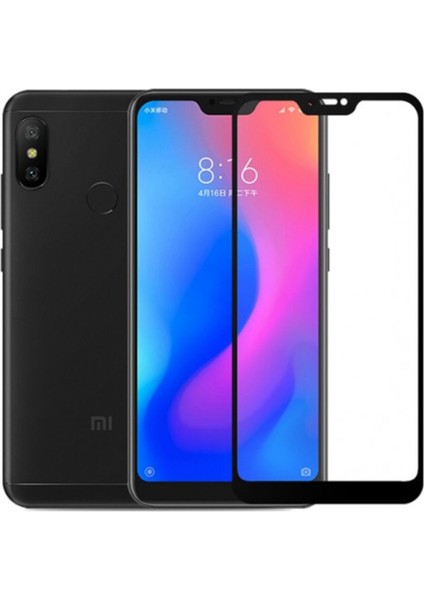 Xiaomi Mi A2 Lite / Redmi 6 Pro Tam Kaplayan Çerçeveli Tempered Ekran Koruyucu - Siyah