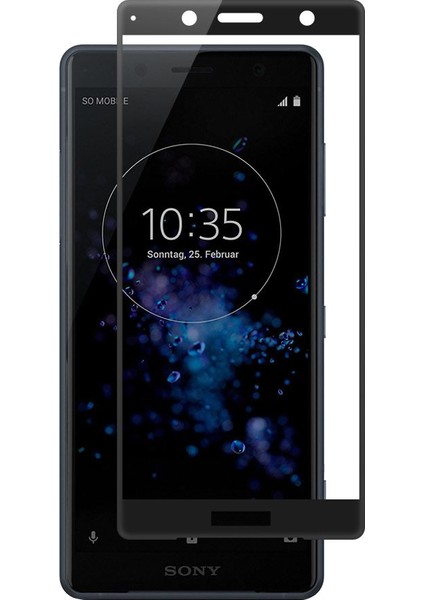Sony Xperia XZ2 Compact 3D Kavisli Tempered Cam Koruma - Siyah