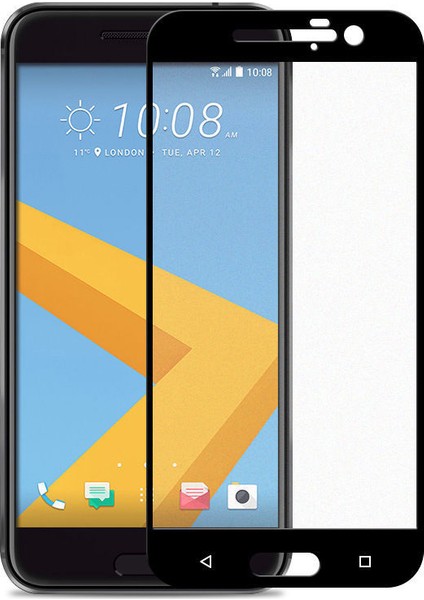 HTC 10 Tam Kaplayan Çerçeveli Tempered Ekran Koruyucu - Siyah