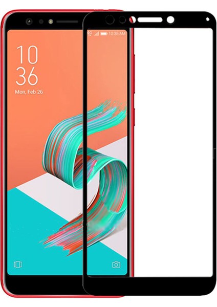 Asus Zenfone 5 Lite ZC600KL Tam Kaplayan Çerçeveli Tempered Ekran Koruyucu - Siyah