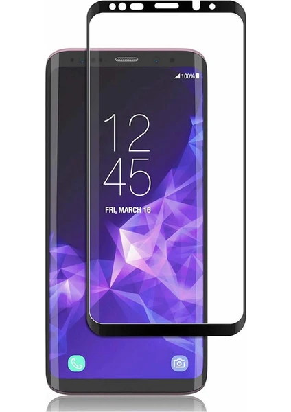 Samsung Galaxy S9 Plus 3D Kavisli Tempered Cam Koruma - Siyah