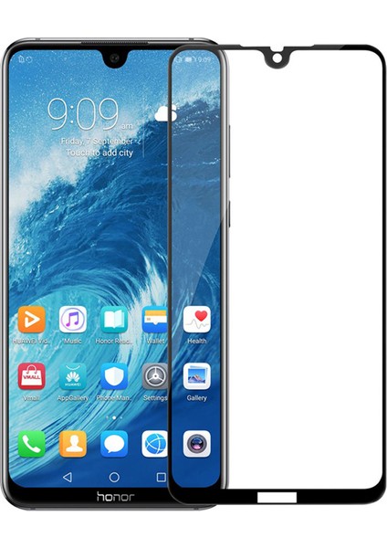 Huawei Honor 8X Max Tam Kaplayan Çerçeveli Tempered Ekran Koruyucu - Siyah