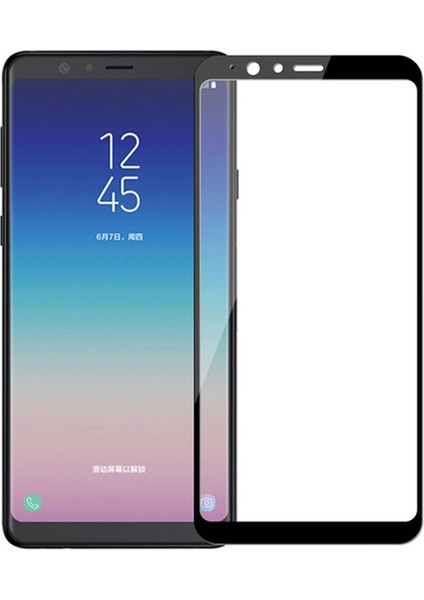 Samsung Galaxy A9 Star Tam Kaplayan Çerçeveli Tempered Ekran Koruyucu - Siyah