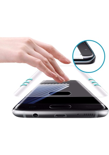 Blackberry Key 2 3D Kavisli Tempered Cam Koruma - Siyah
