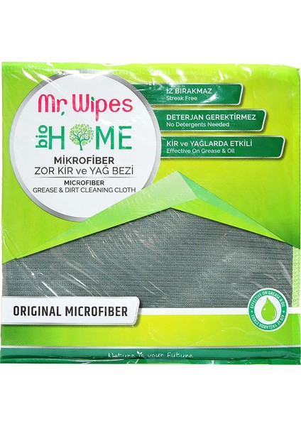 Mr. Wipes Antibakteriyel Microfiber Zor Kir ve Yağ Bezi