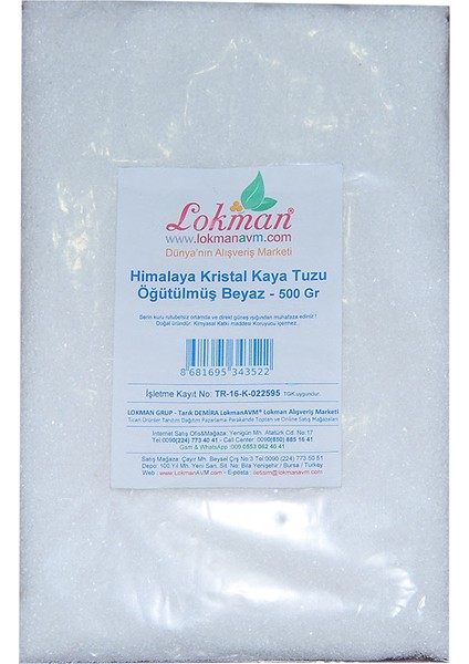 Himalaya Kristal Kaya Tuzu Öğütülmüş Beyaz 500 gr fiyatları