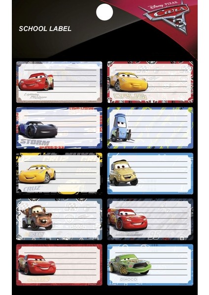 Şimşek McQueen Ders Program Etiketi CR-TGA-73