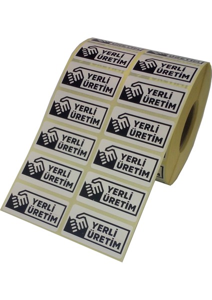 Yerli Üretim Etiketi 25x50 mm Siyah / 500 Adet