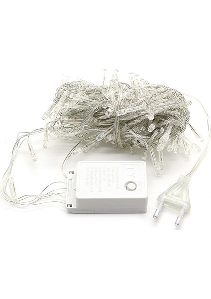 Beyaz Kablolu 100 Ampüllü Led Işık Kırmızı Renk 10 Metre fiyatları