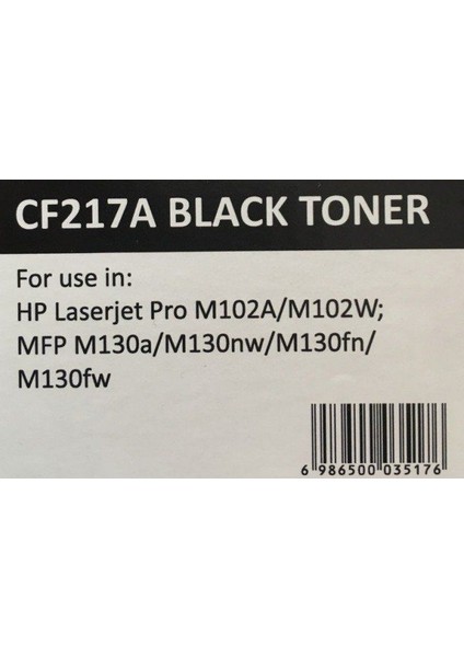17A Siyah Muadil Toner (Çipli) CF217A