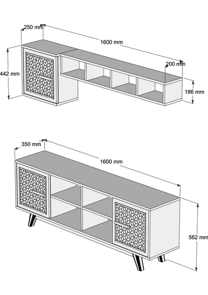 Variant Ayla Tv Ünitesi - Ceviz - Mavi