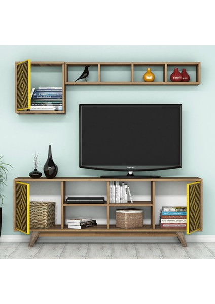 Variant İnci Tv Ünitesi - Ceviz - Sarı