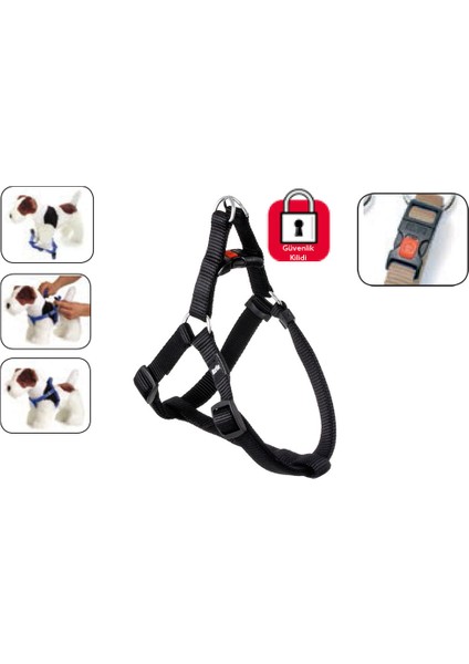 Kilitli Göğüs Tasma Xs 20-35Cm Siyah