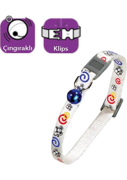 Kedi Tasması Çıng. 30Cm Beyaz