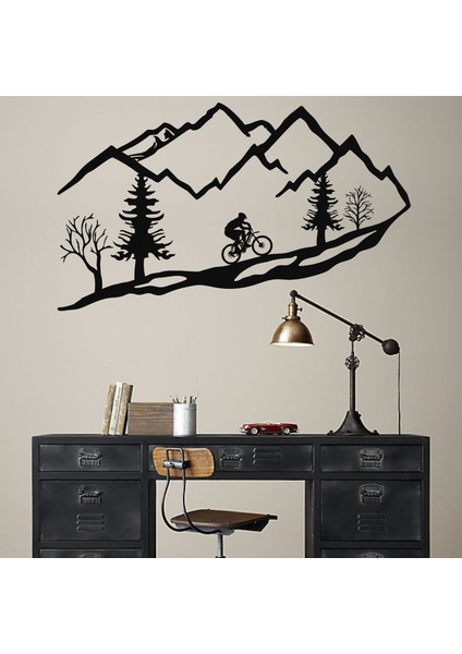Dağ Bisikletcisi Metal Tablo