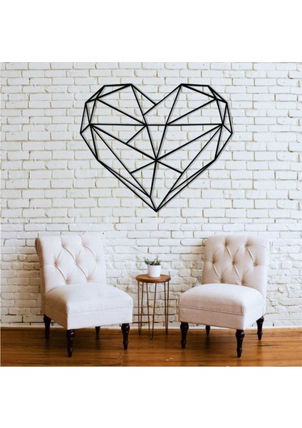 Geometrik Kalp Metal Tablo