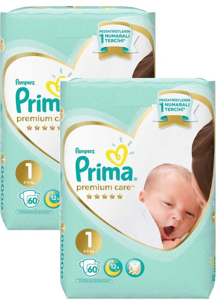 Bebek Bezi Premium Care 1 Beden Yenidogan 60x2 120 Adet