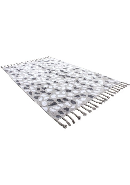 Myhome Hali Mosaıc Rug Silver Ecru