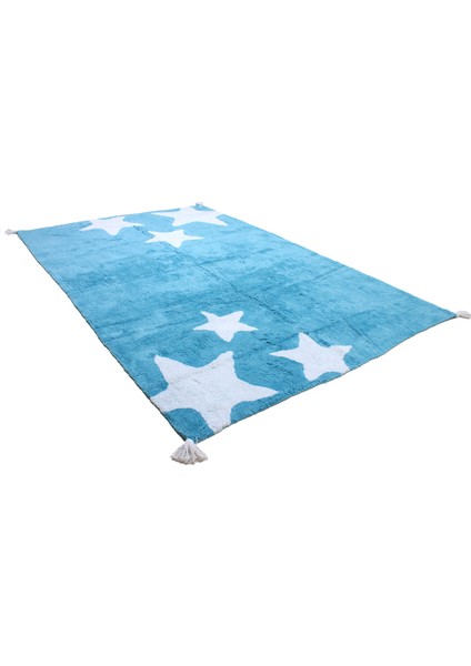 Myhome Hali Star Rug Blue Ecru