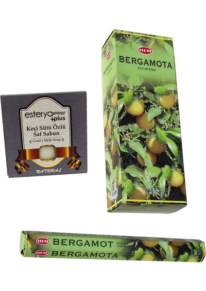 Bergamot Kokulu 6 Lı Tütsü (120 Adet Çubuk ) ve Esterya Plus Keçi Sütü Sabunu