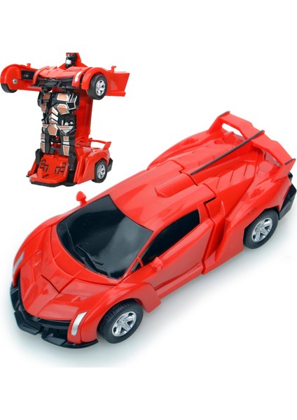 Lamborghini Robota Dönüşen Araba 14 cm Kırmızı