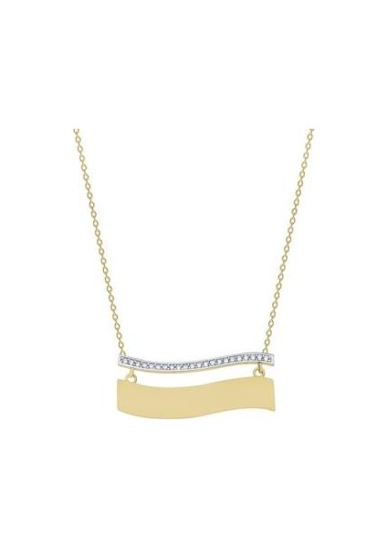 14 Ayar Altın Plaka Kolye