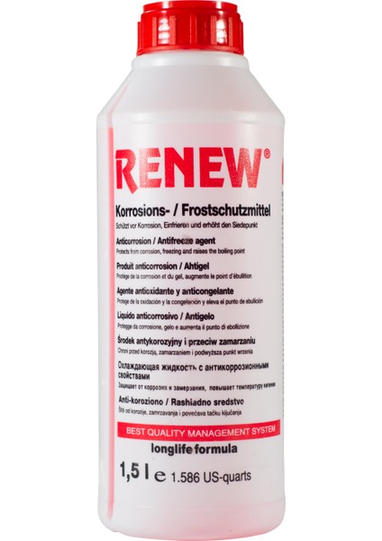 Organik Kırmızı Antifiriz -40C 1,5 Litre