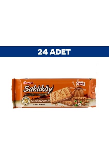 Saklıköy Fındık Kremalı Bisküvi 100 gr x 24'lü